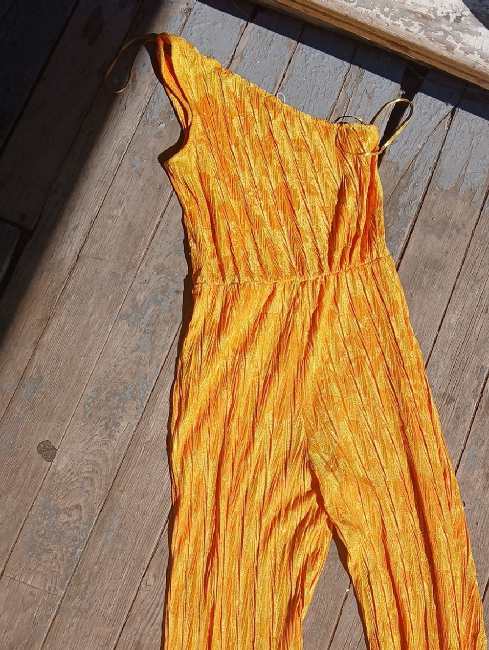 NWT Zara One-Shoulder Wide-Leg Jumpsuit in Bright Orange Floral Size Med. 🌏🌏 - Picture 8 of 8